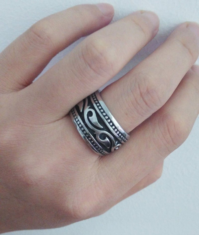 ENHONG Trendy Wide Stainless Steel Celtic Band Thumb Ring for Men Manly Vintage Punk Biker Jewely Size 7 - Image 5